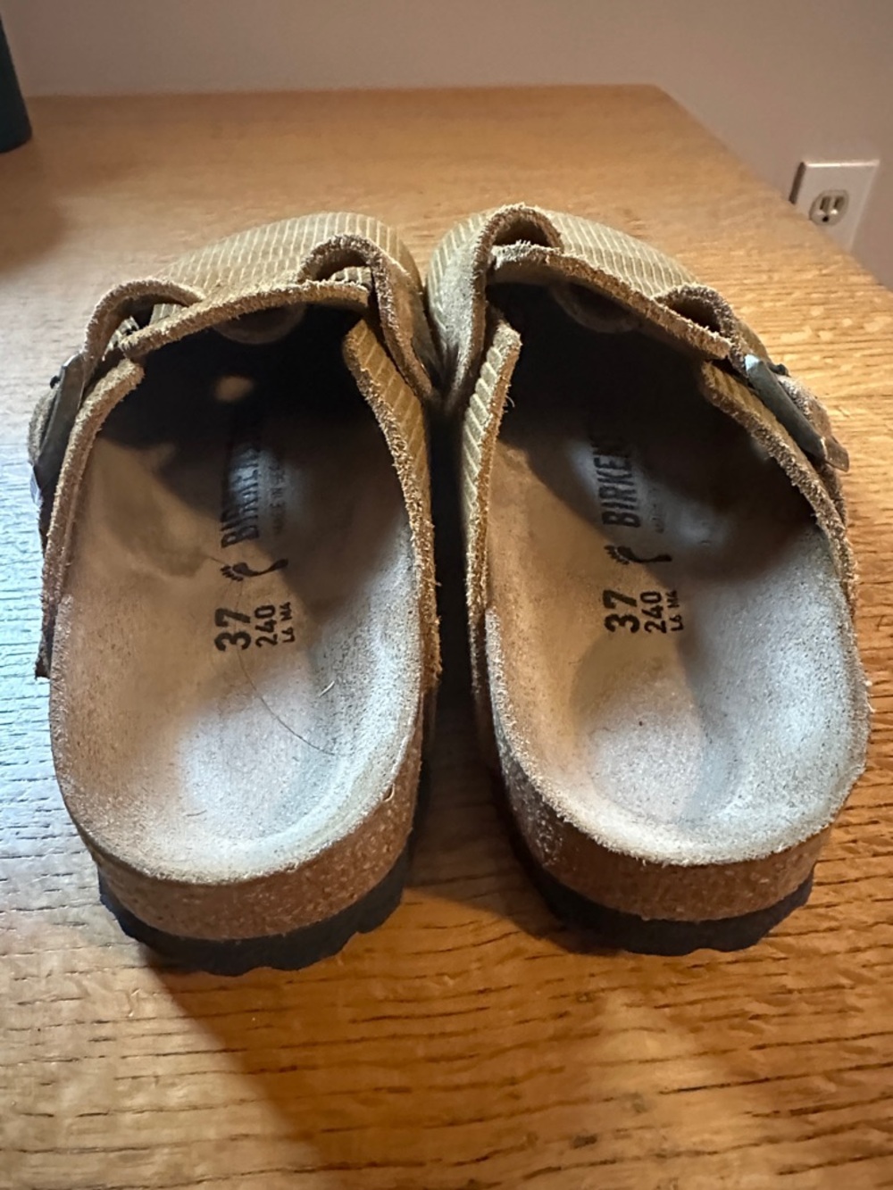 Birkenstock Women's Suede Clogs in Tan - Picture 3 of 5